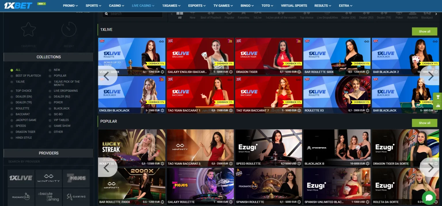 1xBet Live games Malaysia